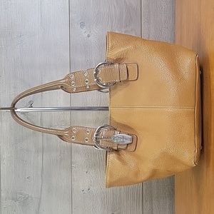 Tignanello Brown Leather Purse Shoulder Bag Hobo Tote